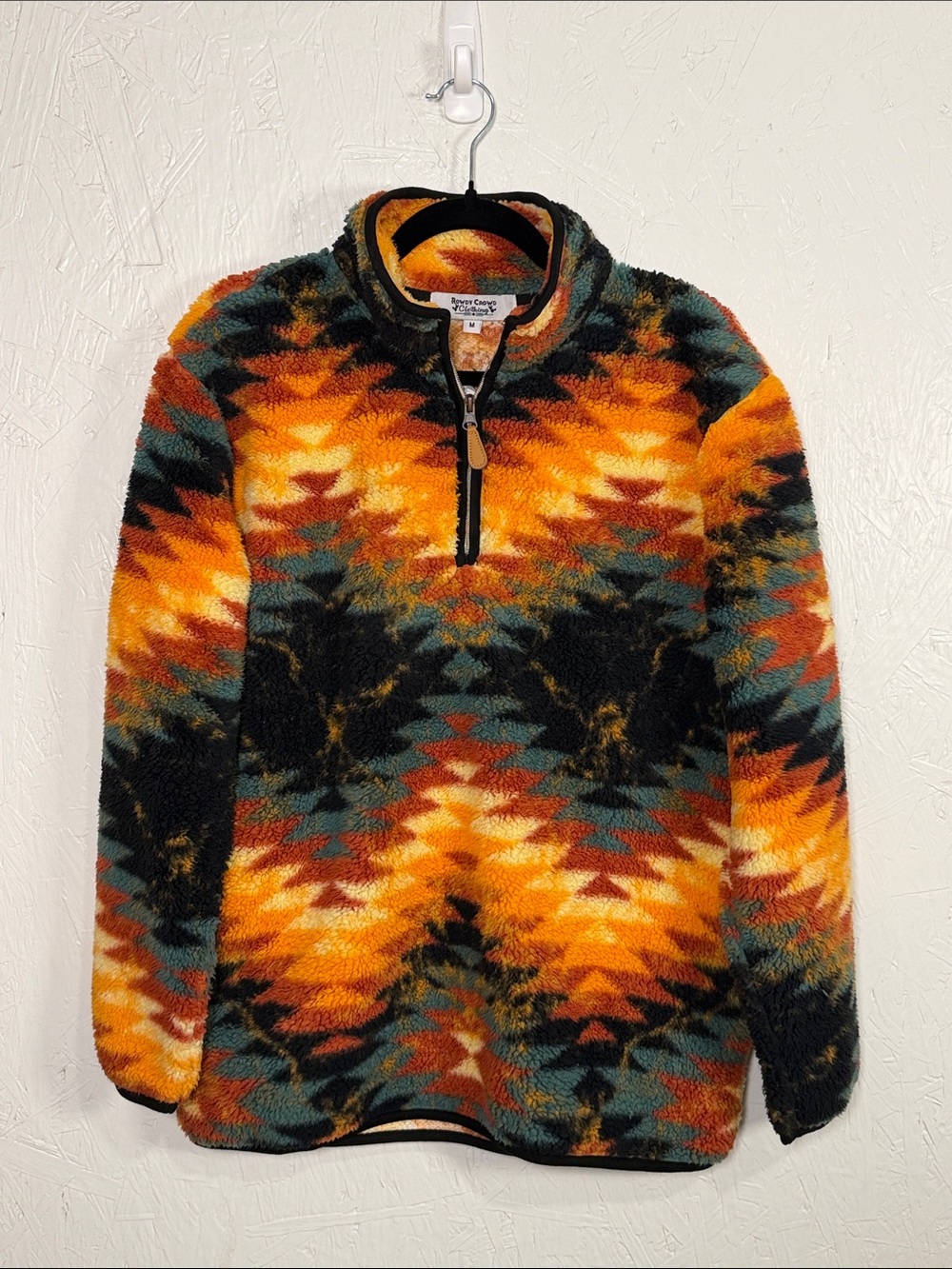 Teddy Sherpa Jacket in Multicolor Aztec Print